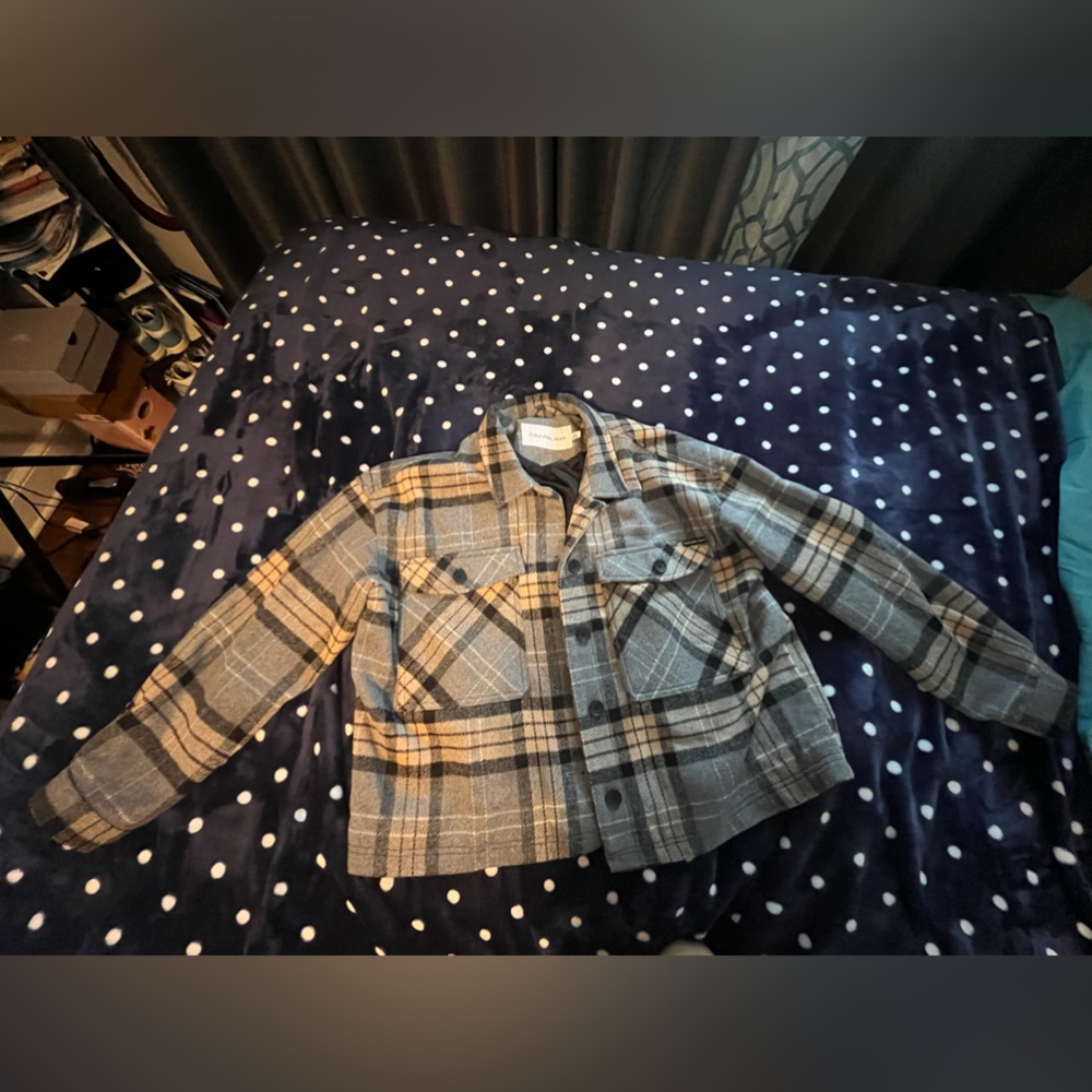 Calvin Klein Plaid Button Up Jacket